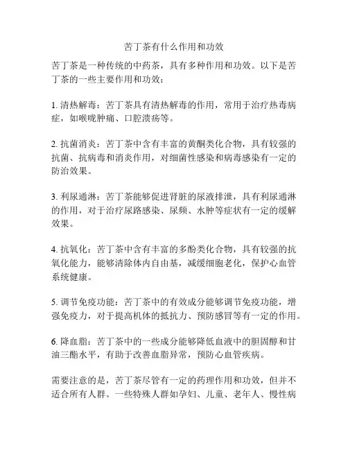 苦丁茶有什么作用和功效