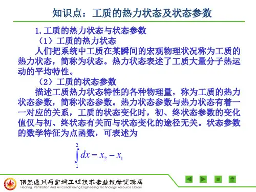 知识点：工质的热力状态及状态参数PPT.