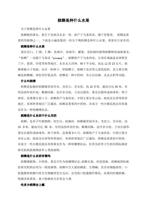 槟榔是种什么水果