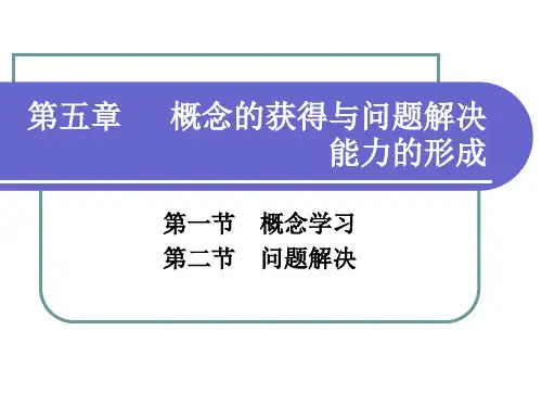 第五章概念的获得和问题解决能力的形成