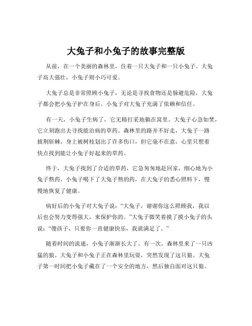大兔子和小兔子的故事完整版