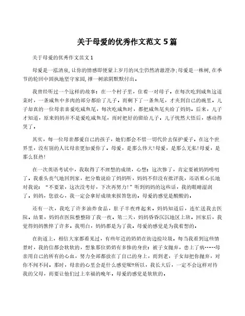 关于母爱的优秀作文范文5篇