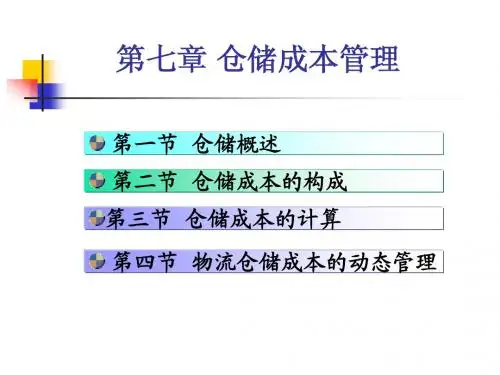 物流成本管理课件 第七章 仓储成本管理