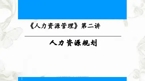 人力资源管理学第二讲人力资源战略规划ppt课件