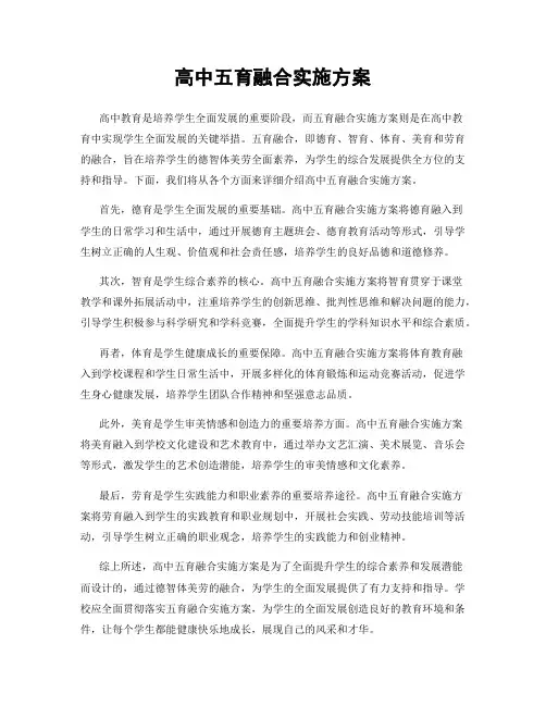 高中五育融合实施方案