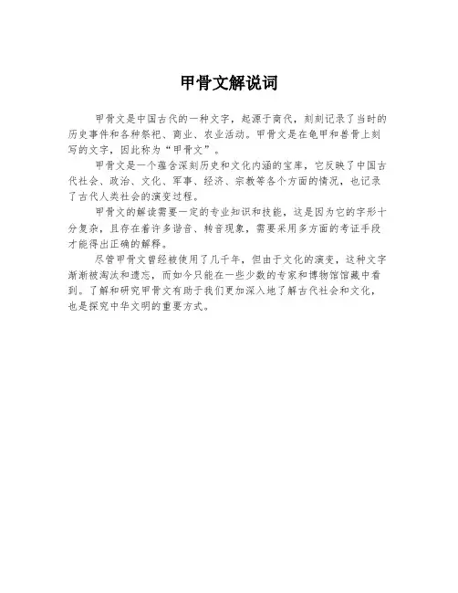 甲骨文解说词