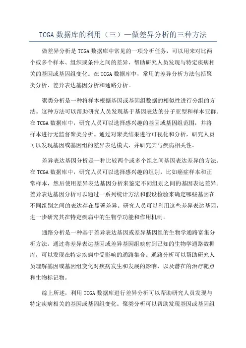 TCGA数据库的利用(三)—做差异分析的三种方法