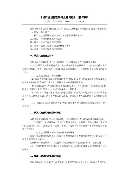 城市规划行政许可业务流程