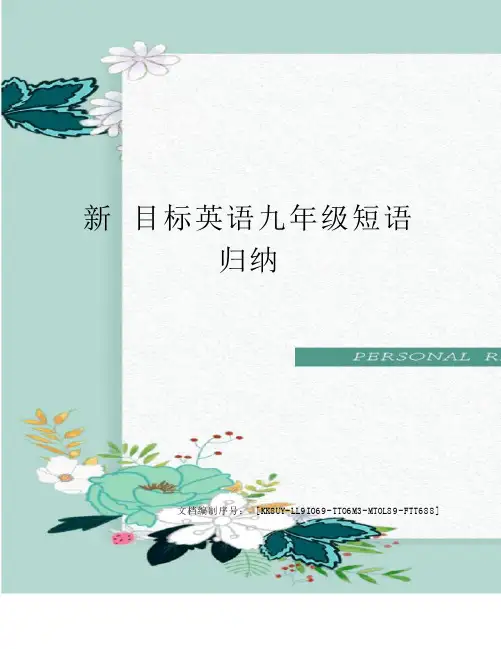 新目标英语九年级短语归纳