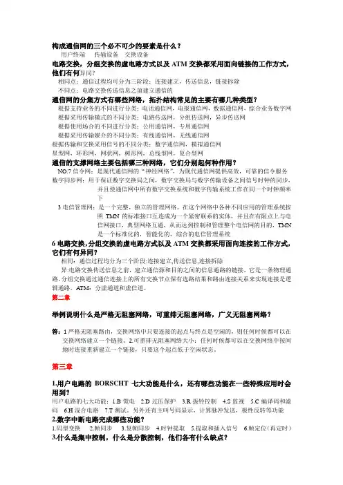 现代通信基础知识汇总教学提纲