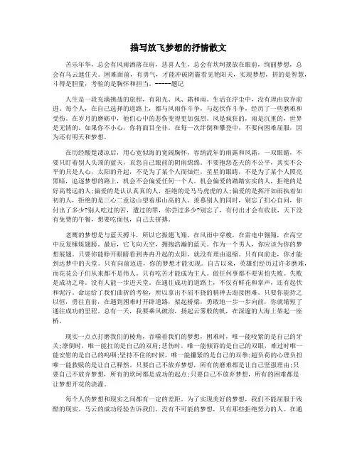 描写放飞梦想的抒情散文