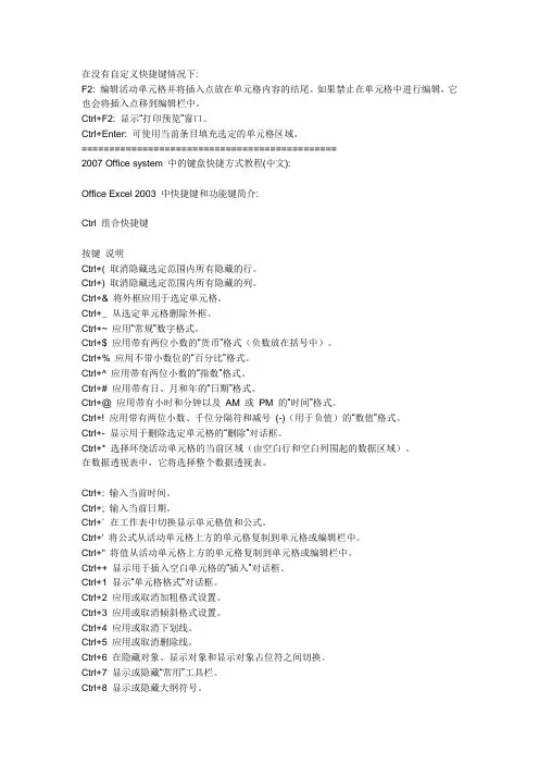 Excel命令大全