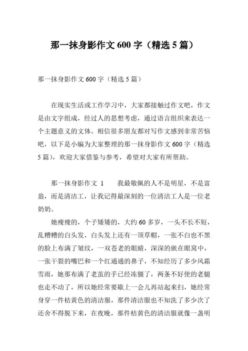 那一抹身影作文600字(精选5篇)