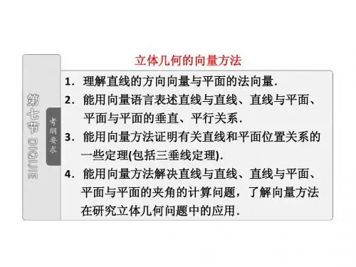第七章  第七节  立体几何的向量方法