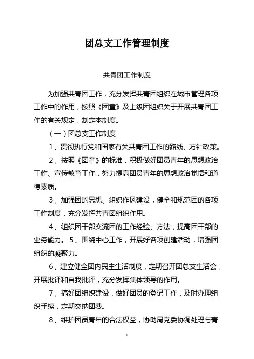团总支工作制度