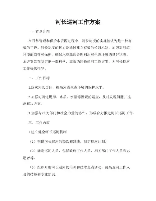 河长巡河工作方案