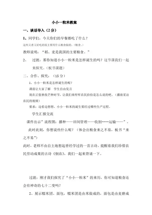 小小一粒米教案(新改)