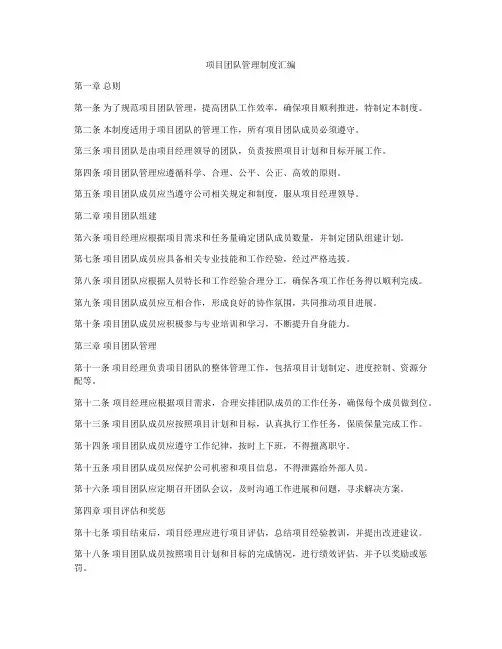 项目团队管理制度汇编