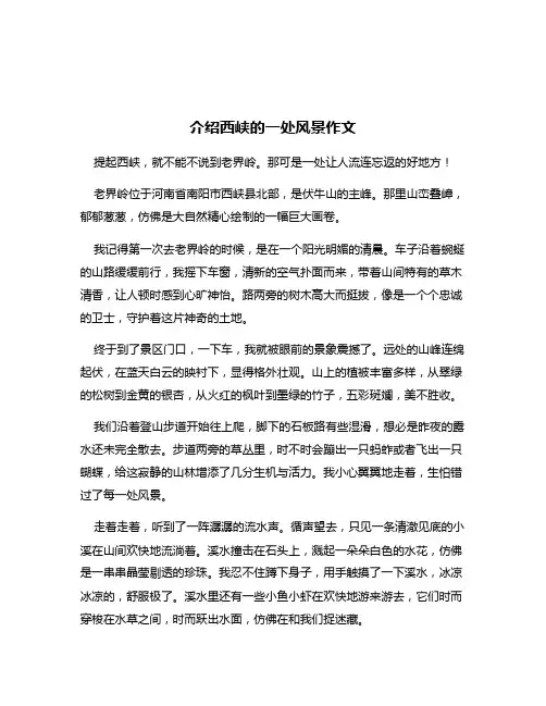 介绍西峡的一处风景作文