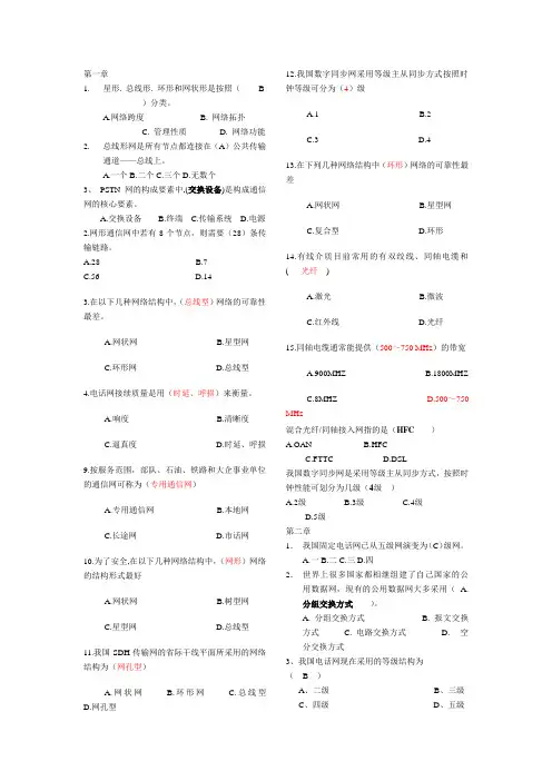 现代通信选择题1