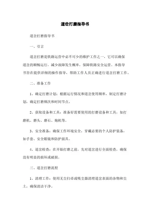 道岔打磨指导书