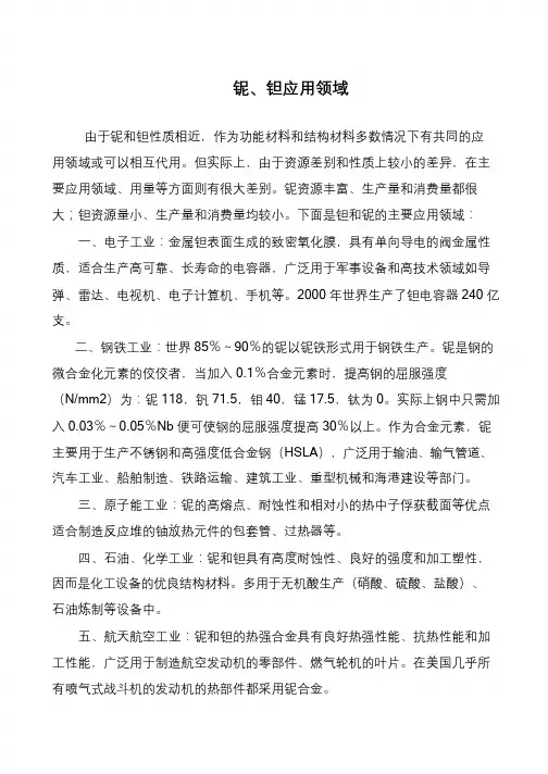 铌、钽应用领域