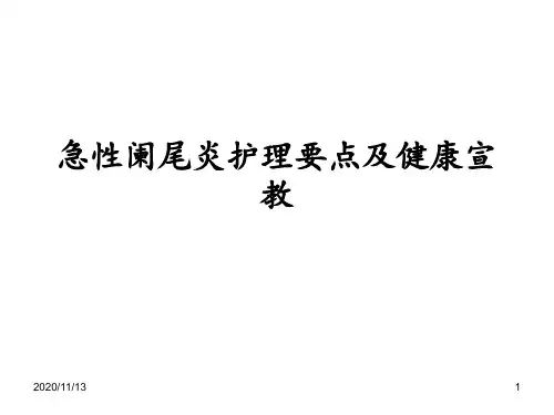 急性阑尾炎护理要点及健康宣教 ppt课件