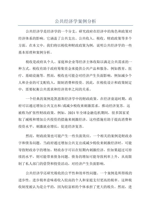 公共经济学案例分析