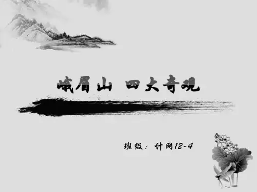 峨眉山四大奇观介绍