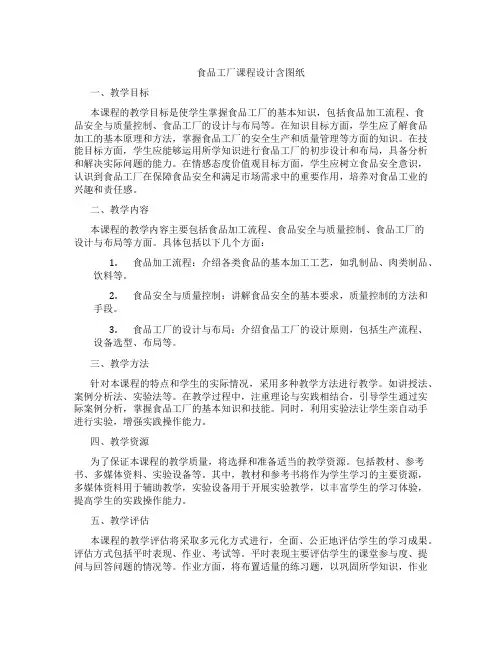 食品工厂课程设计含图纸