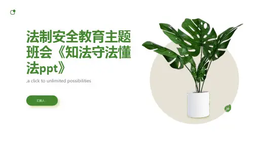 2023年法制安全教育主题班会《知法守法懂法ppt