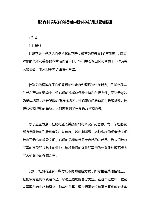 形容杜鹃花的精神-定义说明解析