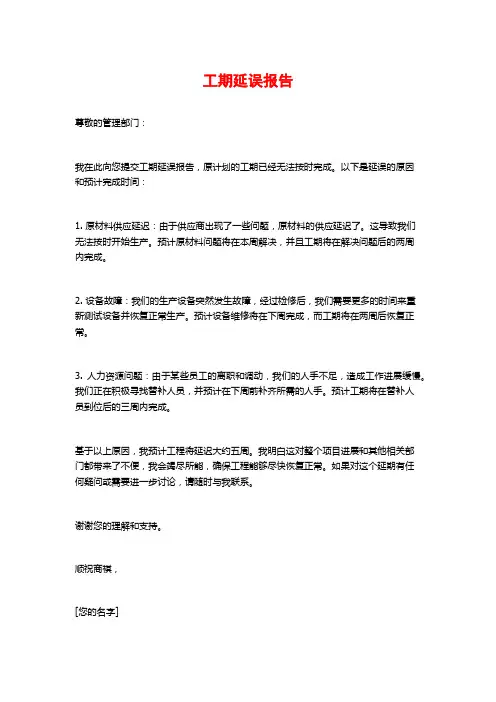工期延误报告