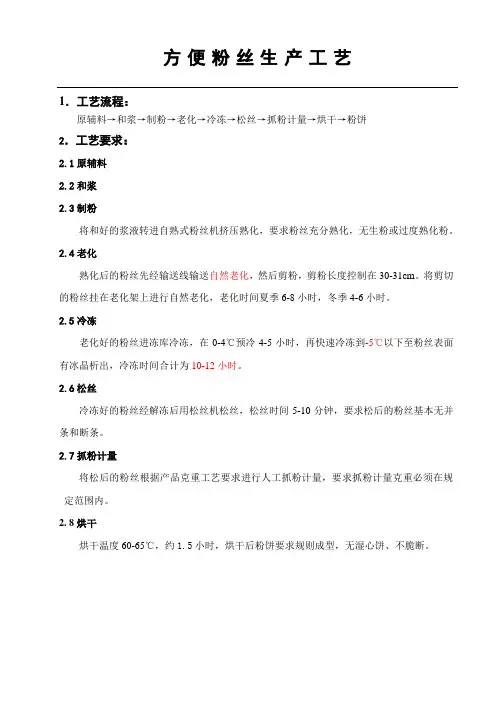方便粉丝生产工艺