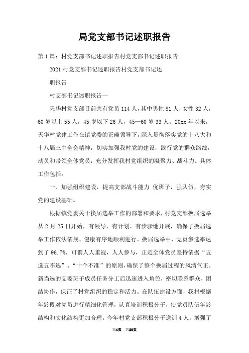 局党支部书记述职报告