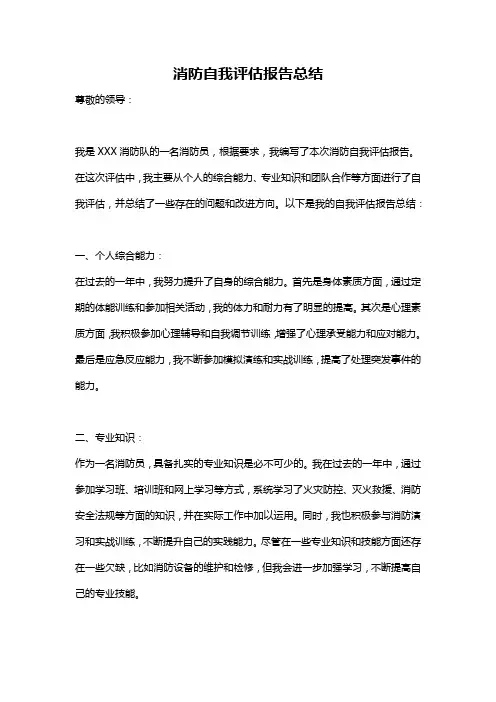 消防自我评估报告总结