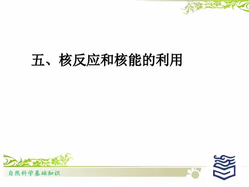 【自然科学基础知识】核反应和核能的利用