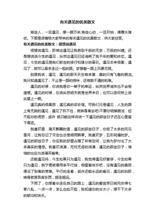 有关遇见的优美散文