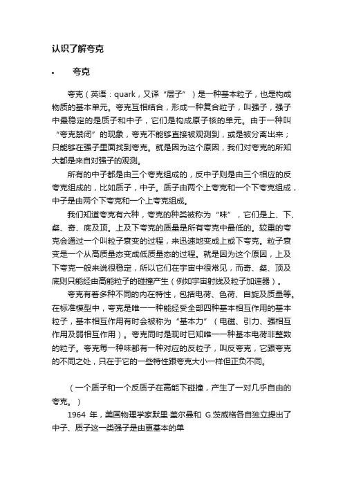认识了解夸克