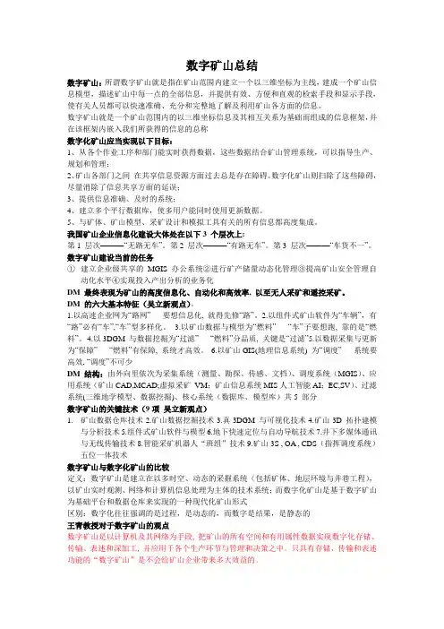 数字矿山考前复习整理
