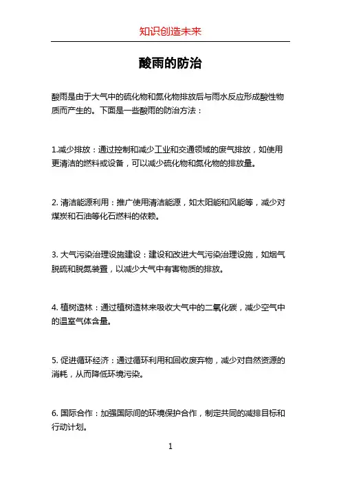 酸雨的防治