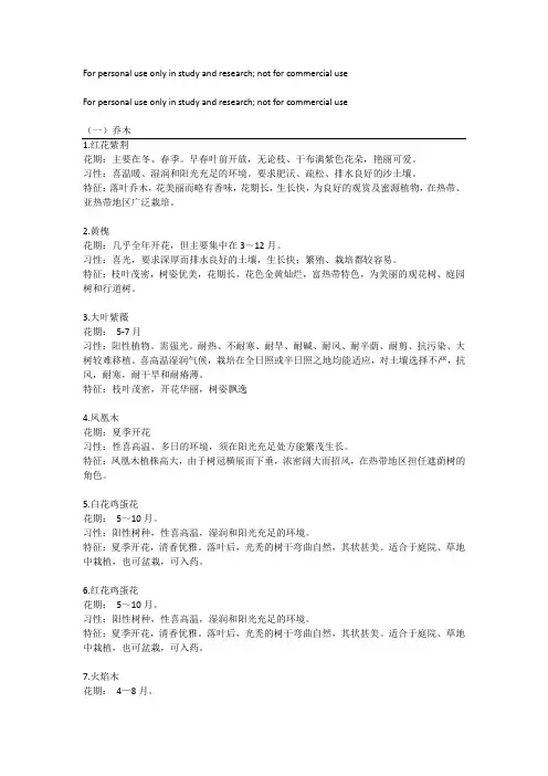 海南常见园林植物习性整理