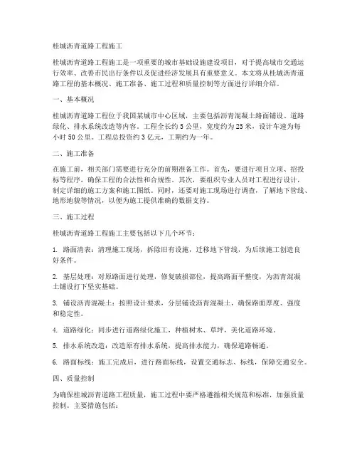 桂城沥青道路工程施工