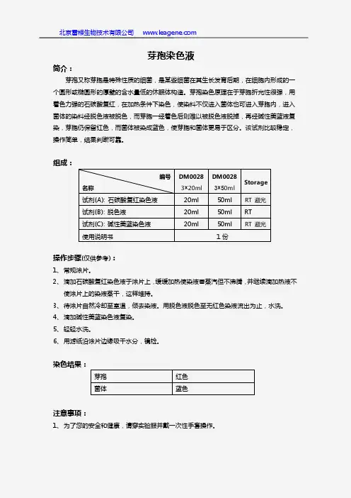 芽孢染色液