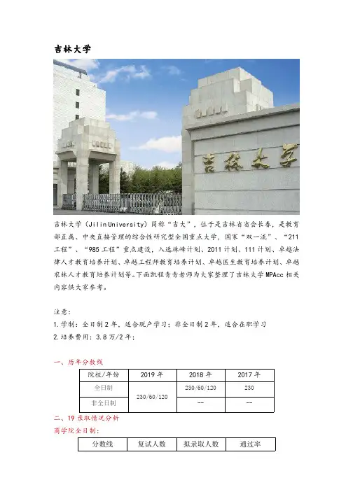吉林省会计硕士(MPAcc)院校分析—吉林大学