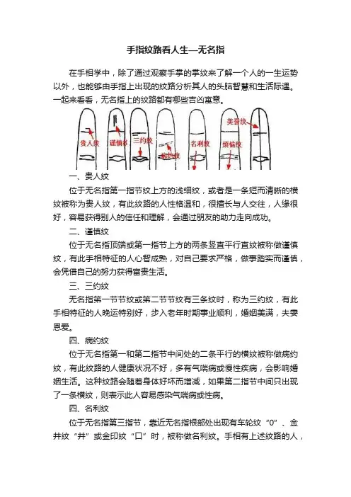 手指纹路看人生—无名指