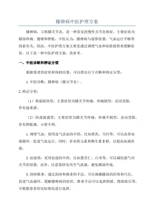 膝痹病中医护理方案