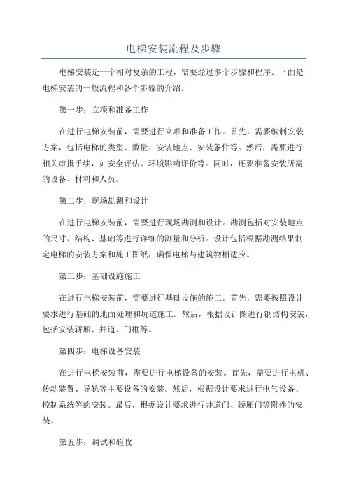 电梯安装流程及步骤