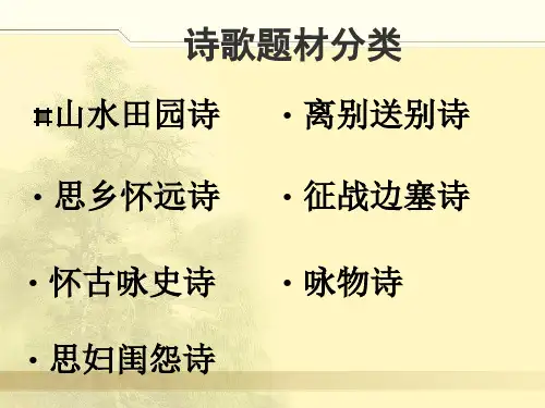 古典诗歌鉴赏题材的分类