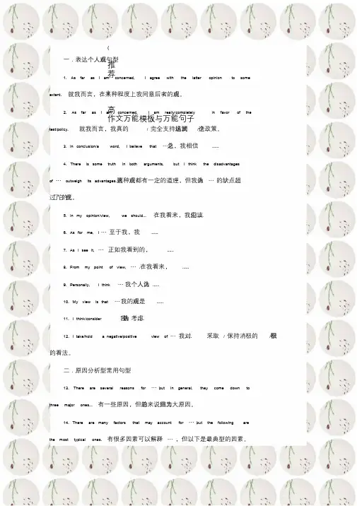 推荐高中英语作文万能模板与万能句子.doc